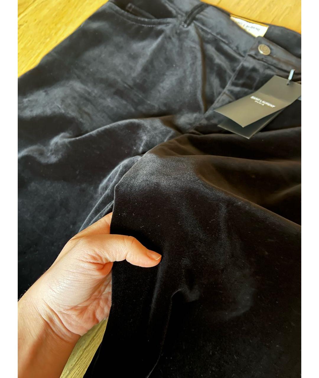 SAINT LAURENT Черные хлопковые прямые джинсы, фото 5