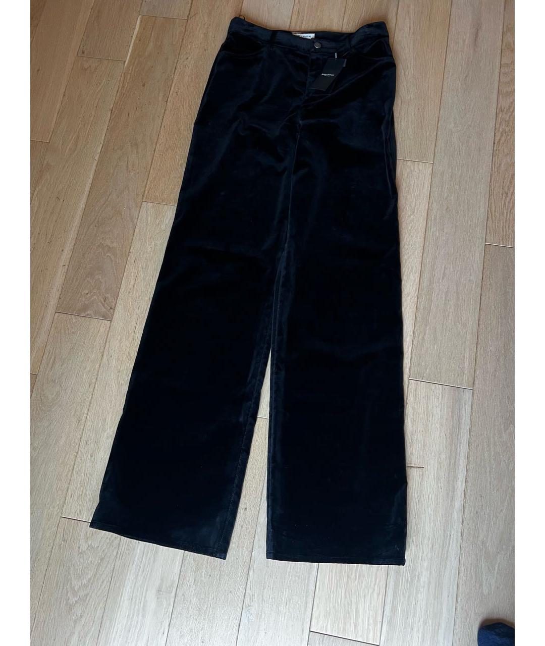 SAINT LAURENT Черные хлопковые прямые джинсы, фото 7