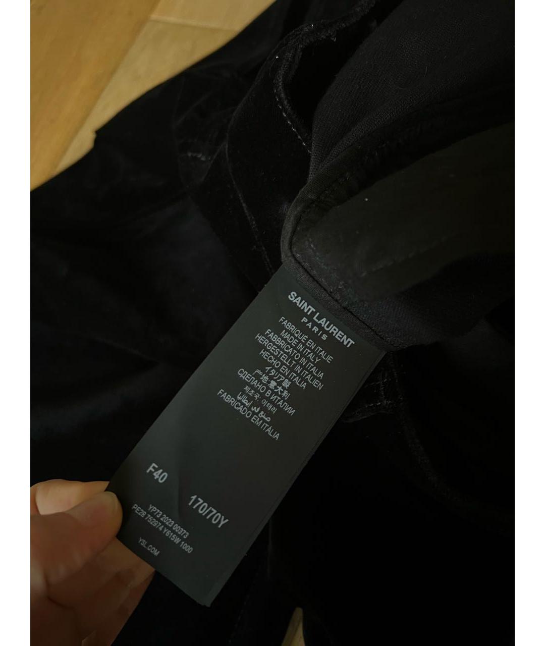 SAINT LAURENT Черные хлопковые прямые джинсы, фото 6