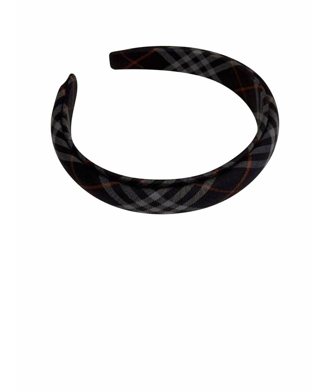 BURBERRY Темно-синяя хлопковая повязка на голову, фото 1