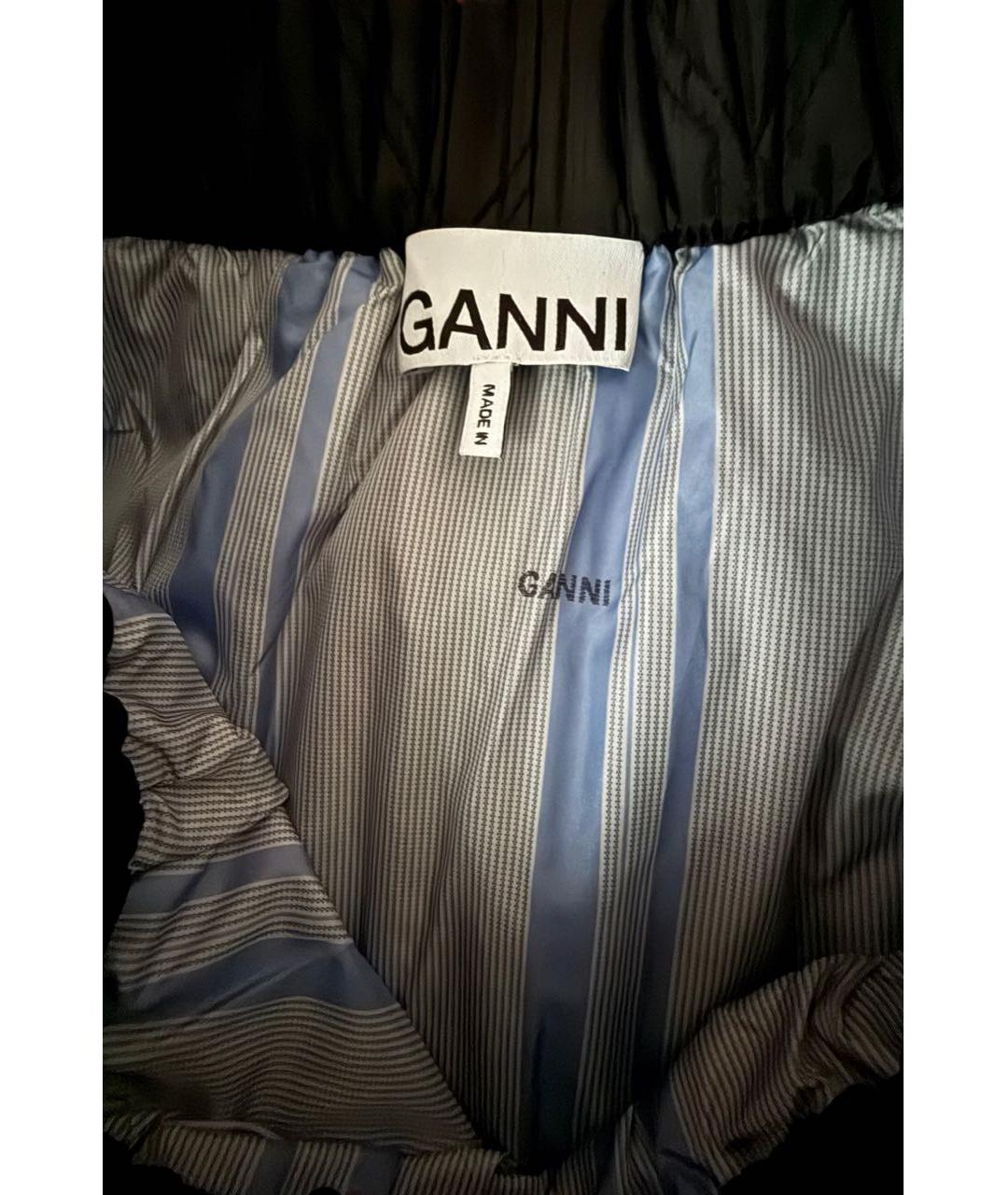 GANNI Черная полиэстеровая юбка миди, фото 3