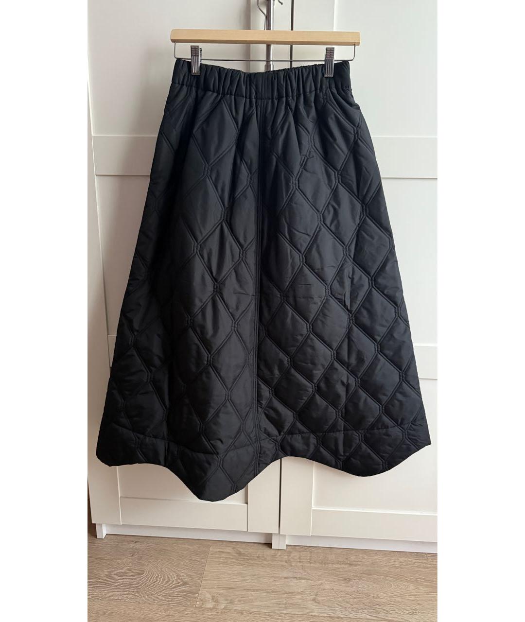 GANNI Черная полиэстеровая юбка миди, фото 5