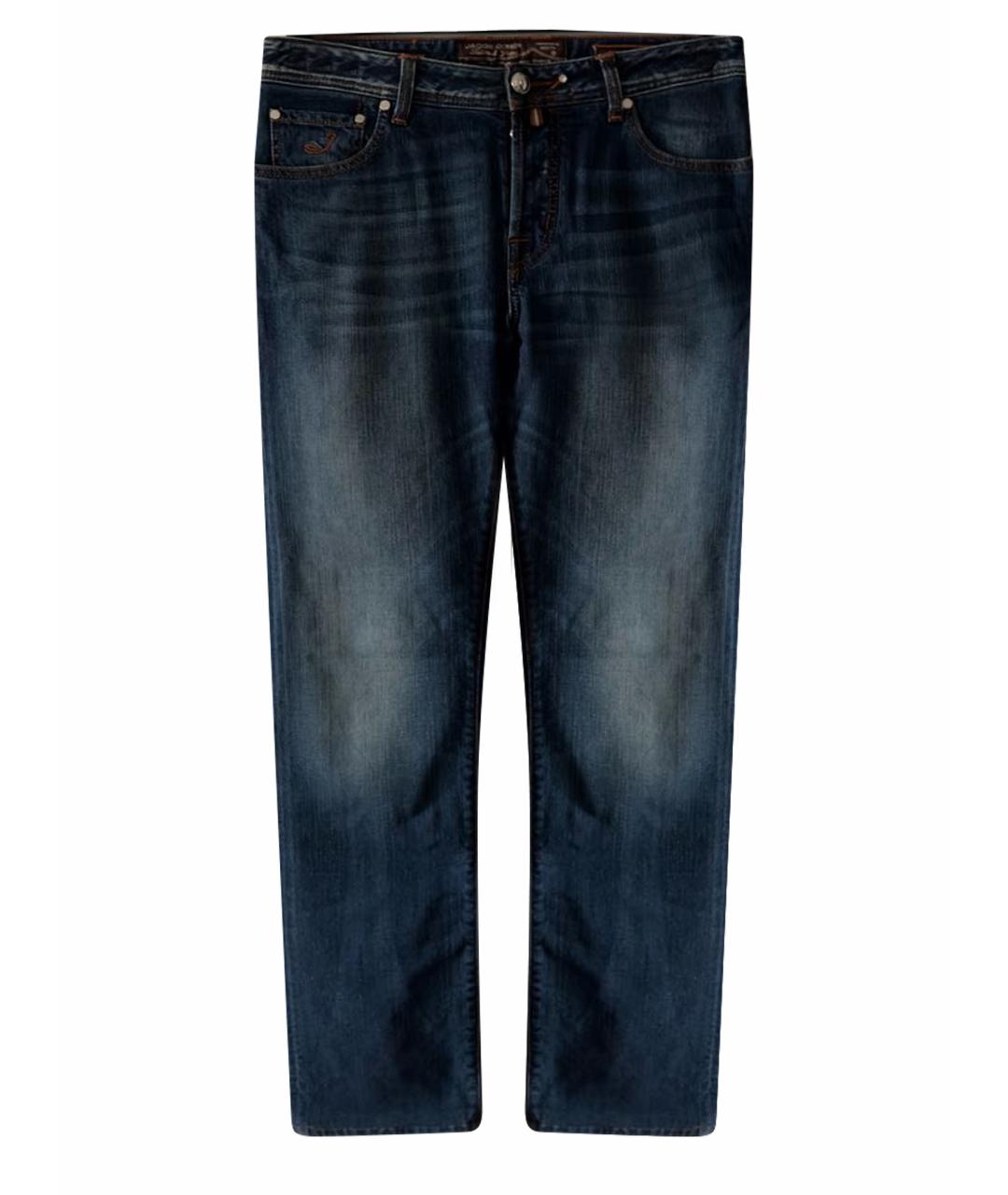 JACOB COHEN Темно-синие хлопковые прямые джинсы, фото 1