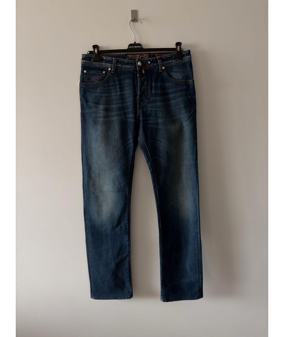 JACOB COHEN Темно-синие хлопковые прямые джинсы, фото 5