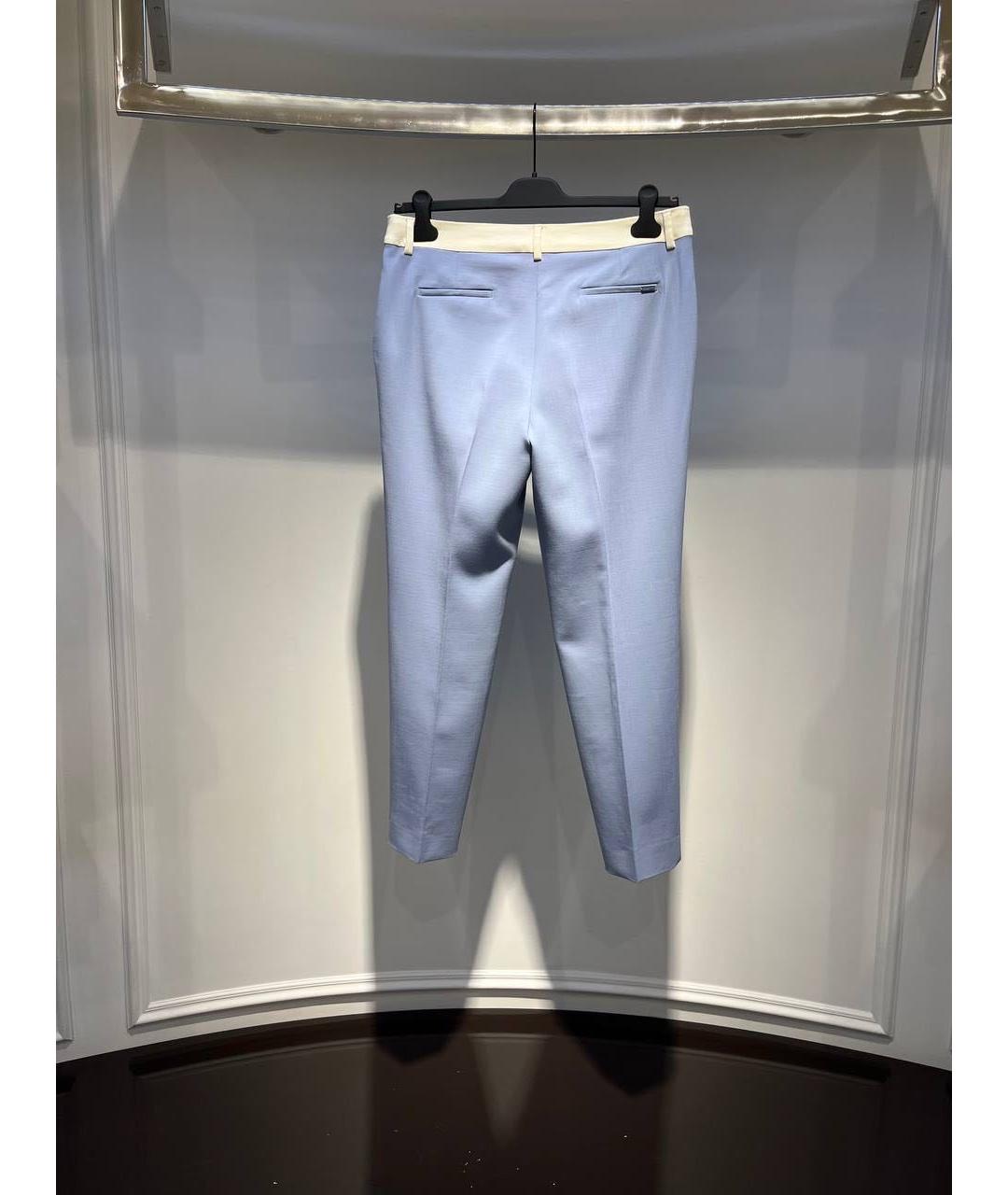 FENDI Голубые брюки узкие, фото 2