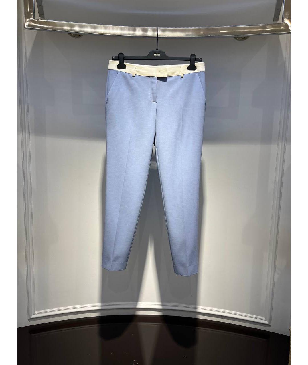 FENDI Голубые брюки узкие, фото 3