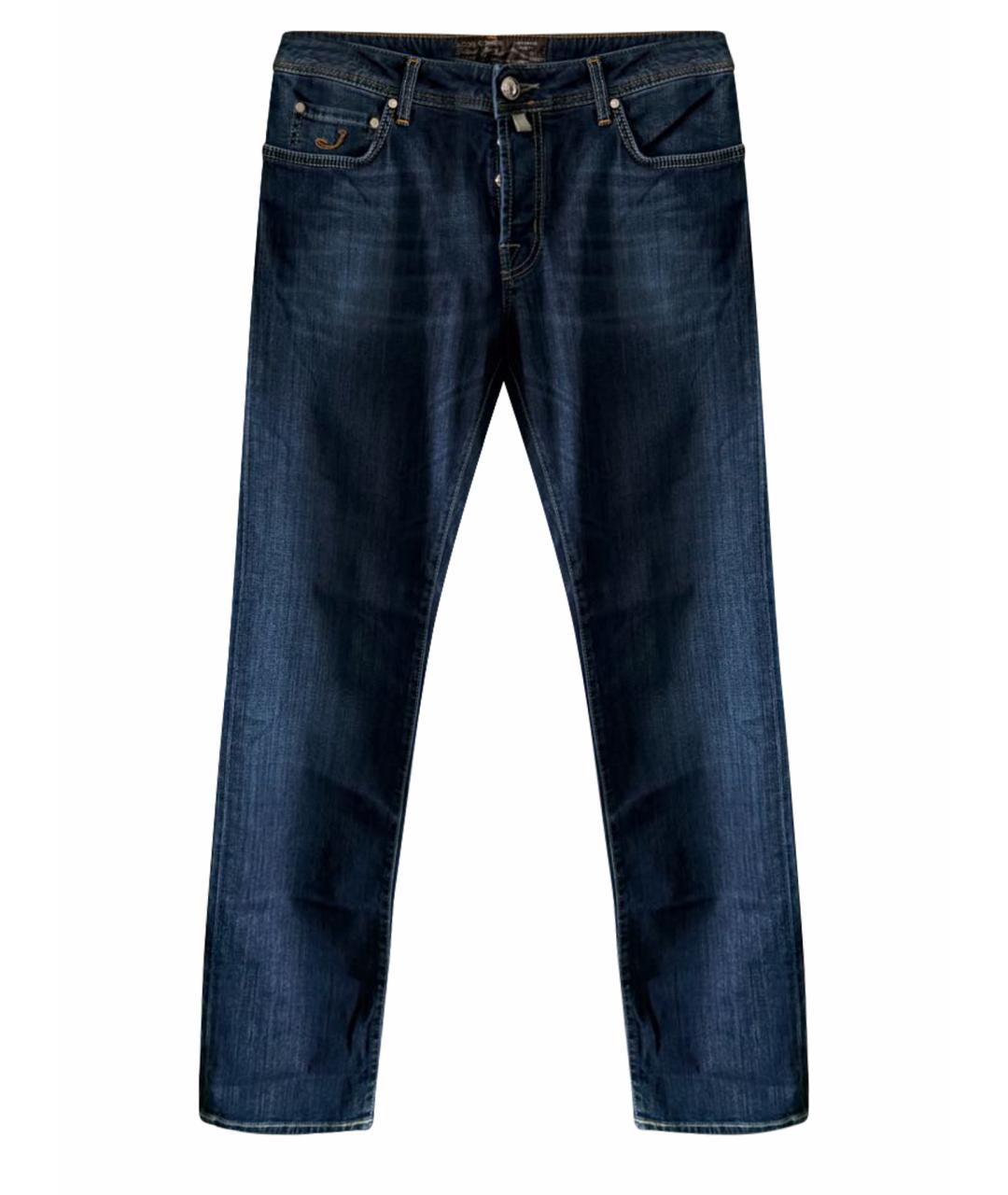 JACOB COHEN Темно-синие хлопковые прямые джинсы, фото 1