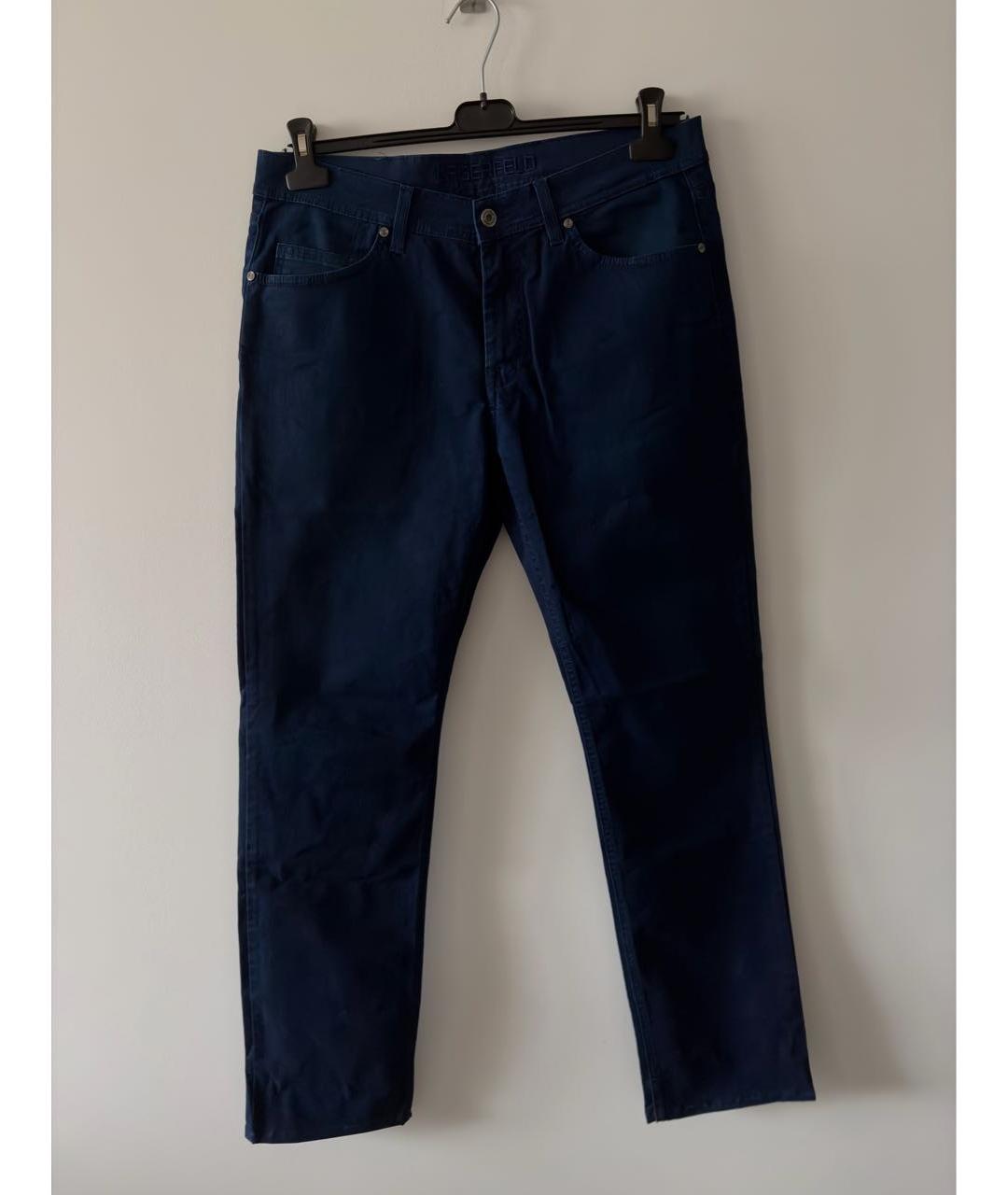 KARL LAGERFELD Синие хлопковые прямые джинсы, фото 4