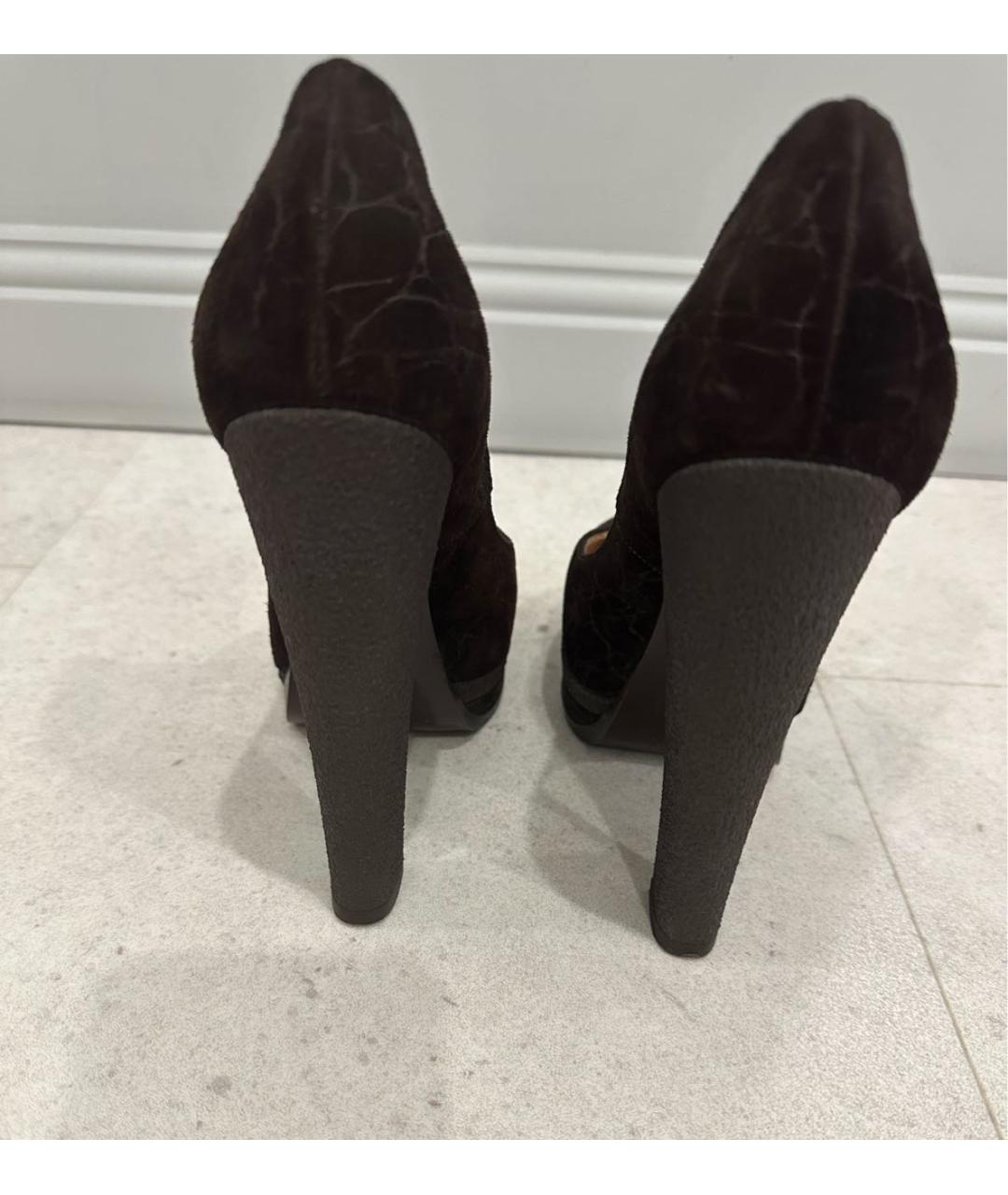 CASADEI Коричневые замшевые туфли, фото 4