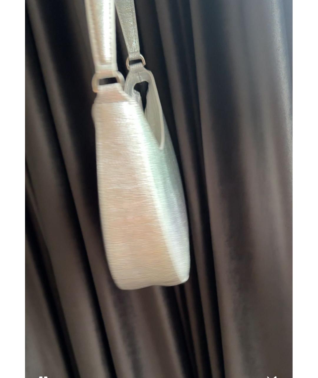 MSGM Серебряная кожаная сумка с короткими ручками, фото 2