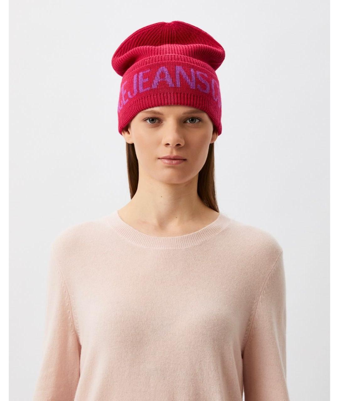 VERSACE JEANS COUTURE Розовая шерстяная шапка, фото 7