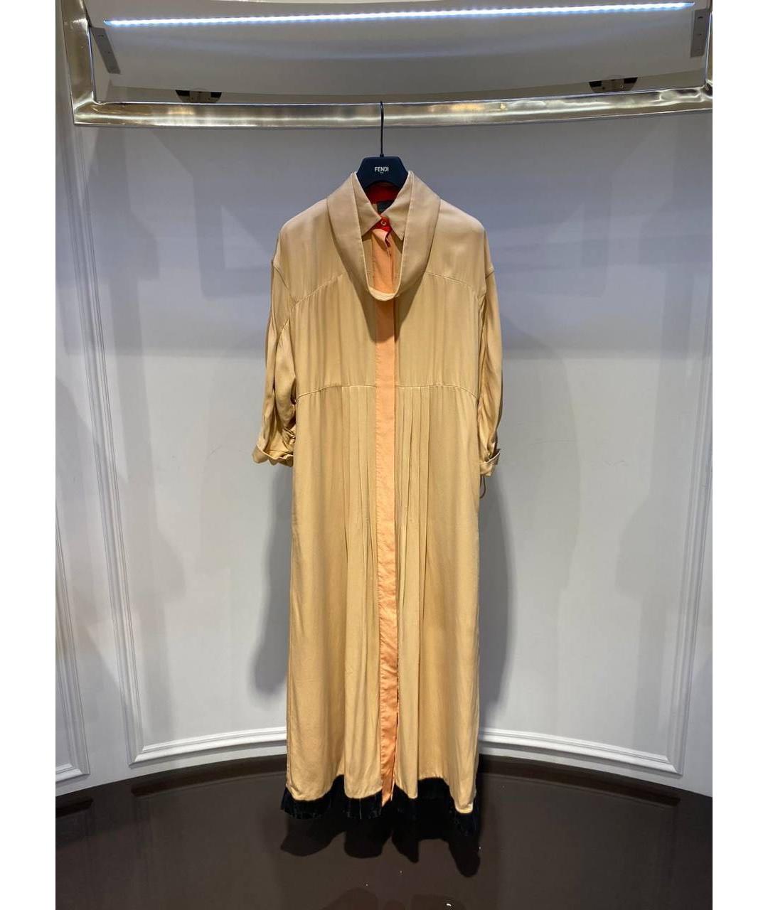 FENDI Бежевое повседневное платье, фото 3