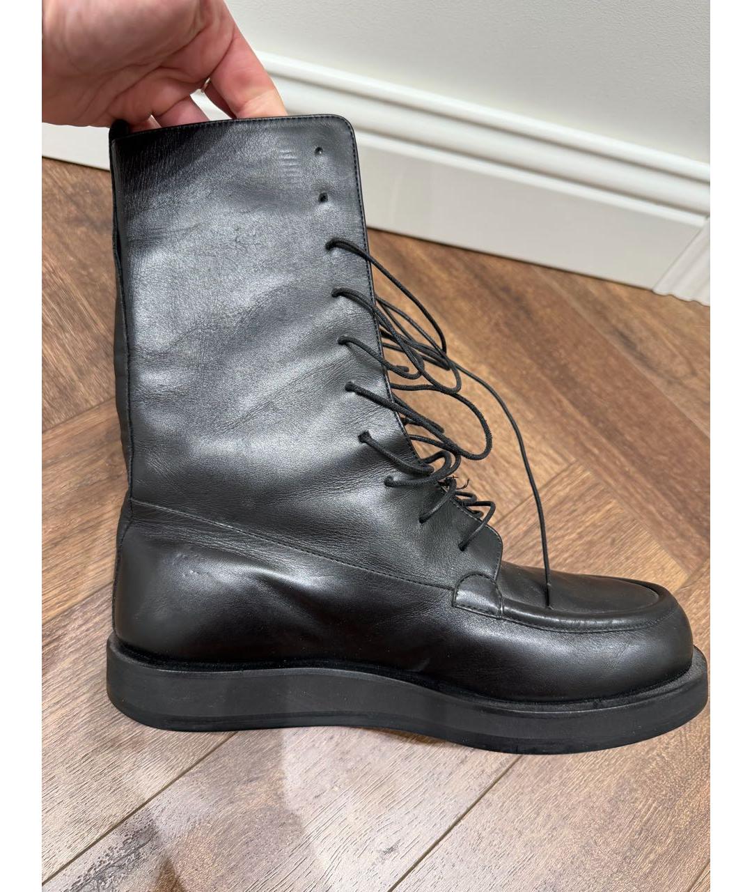 THE ROW Черные кожаные ботинки, фото 5