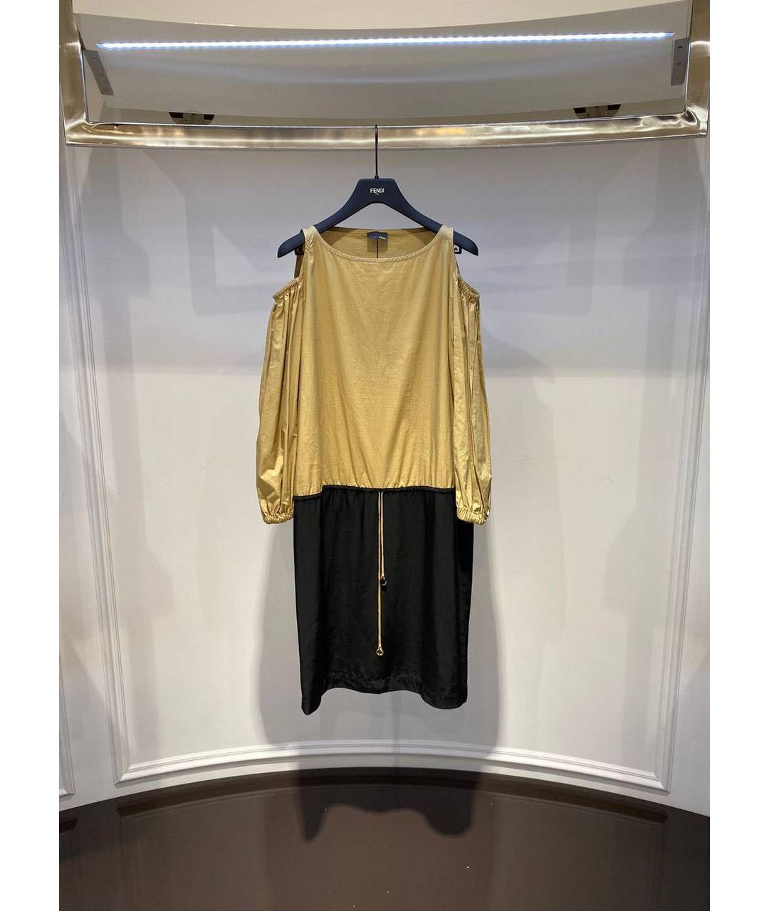 FENDI Золотое повседневное платье, фото 3