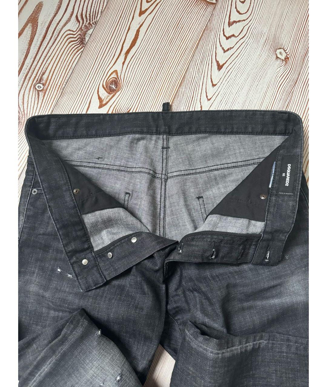 DSQUARED2 Черные хлопковые прямые джинсы, фото 5