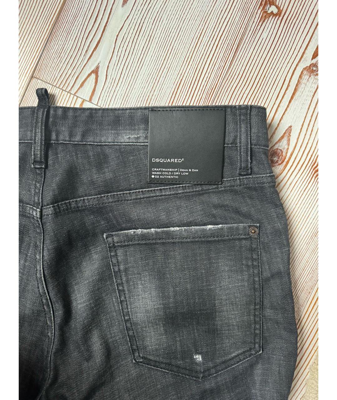 DSQUARED2 Черные хлопковые прямые джинсы, фото 4