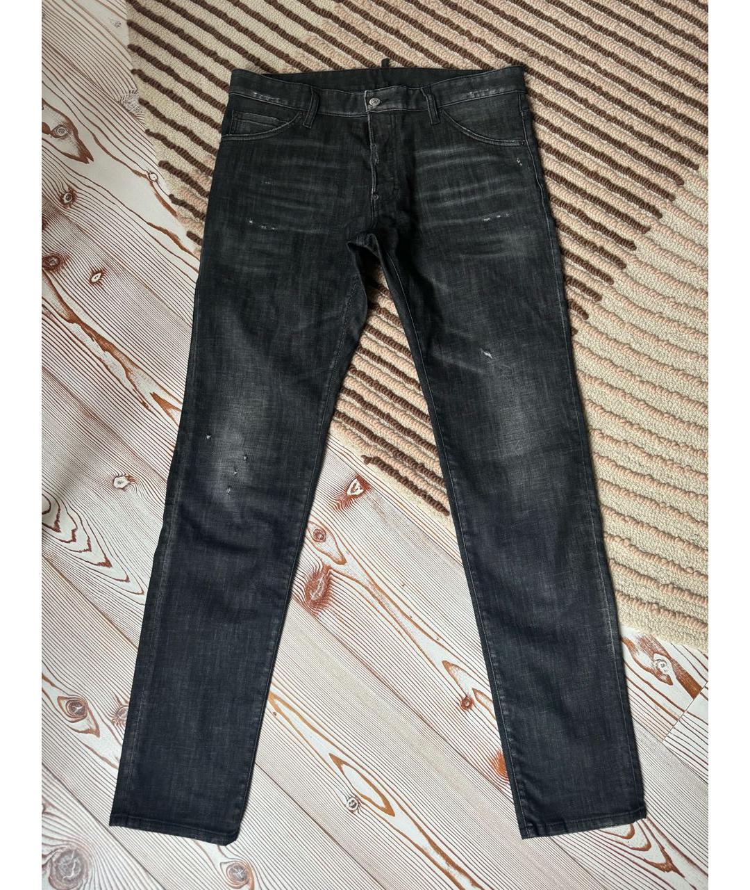 DSQUARED2 Черные хлопковые прямые джинсы, фото 2