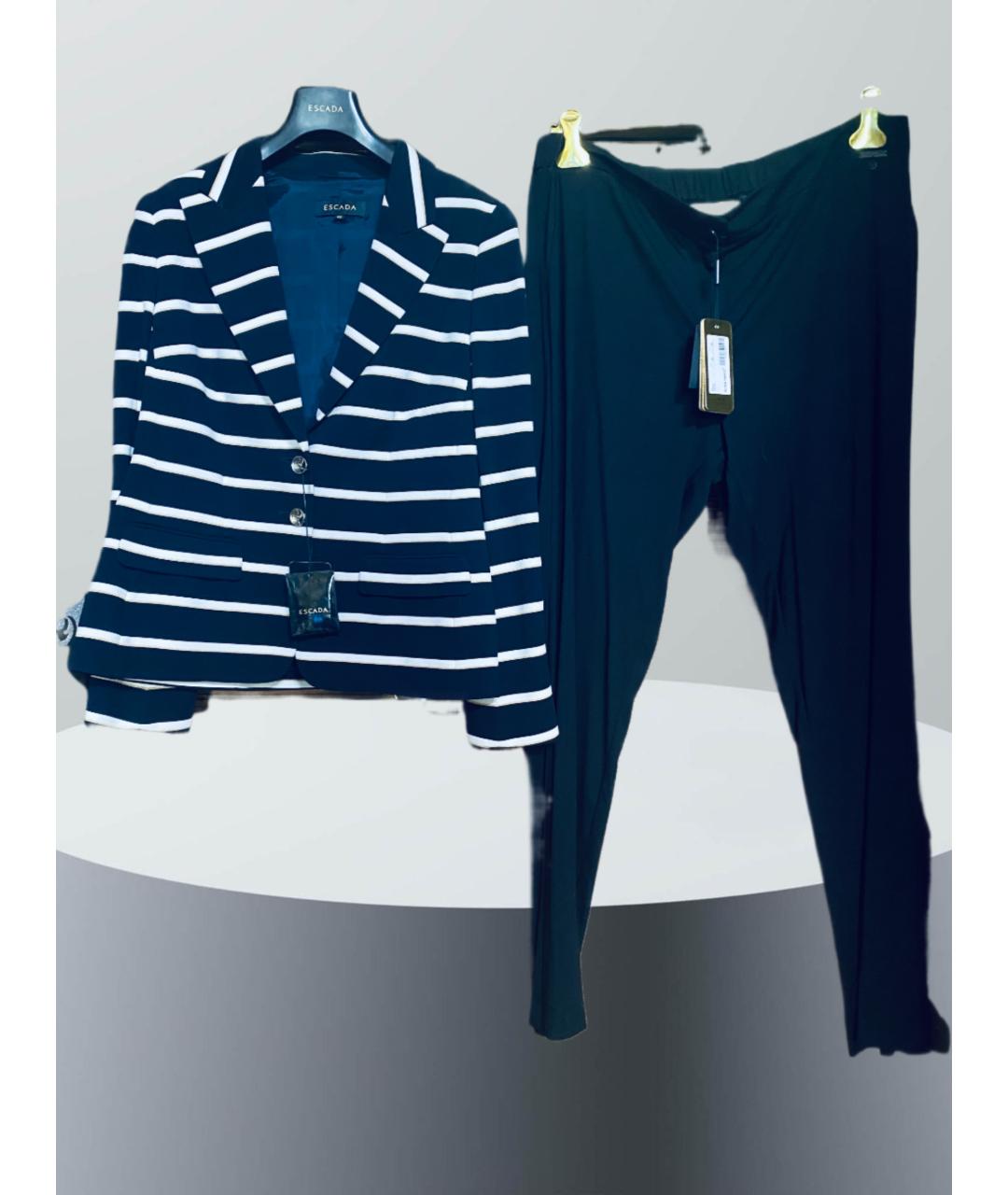 ESCADA Темно-синий вискозный костюм с брюками, фото 5