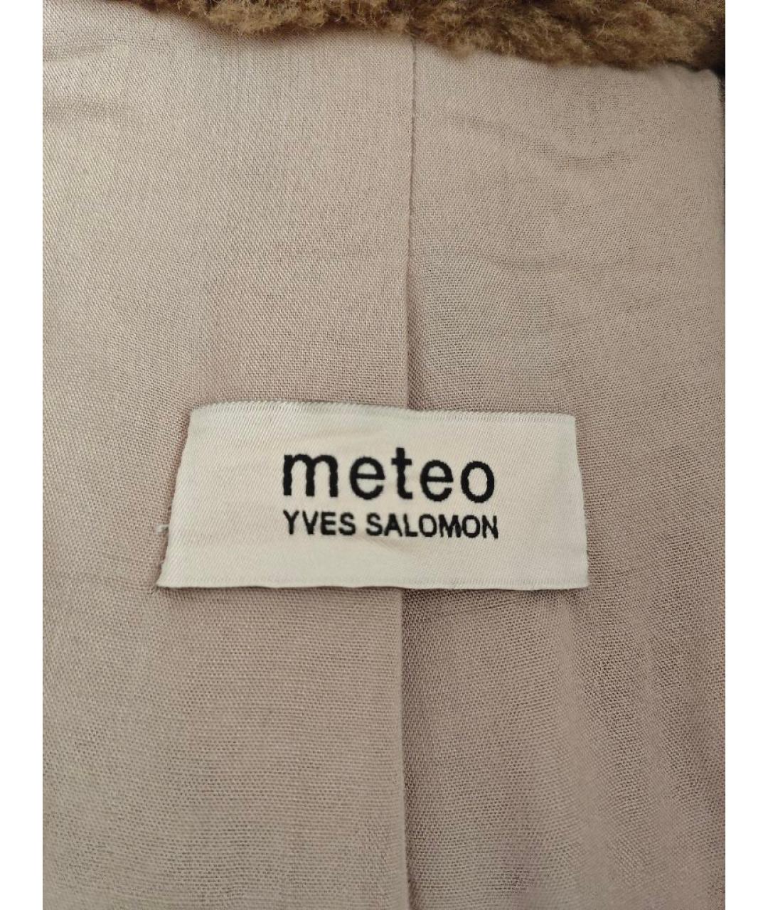 YVES SALOMON Коричневая шерстяная шуба, фото 3