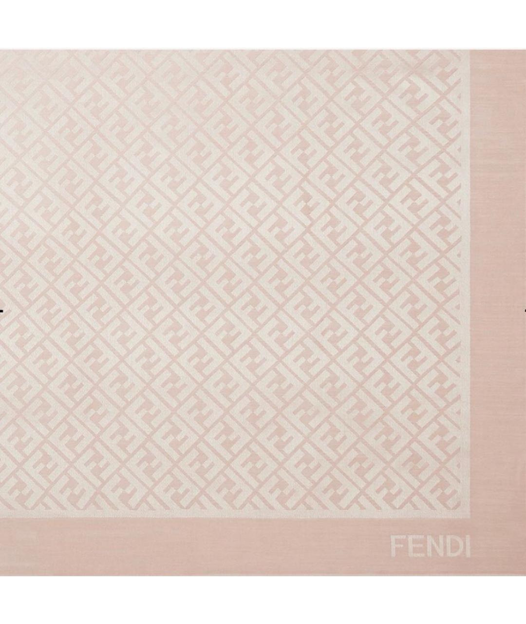 FENDI Розовый шерстяной платок, фото 3