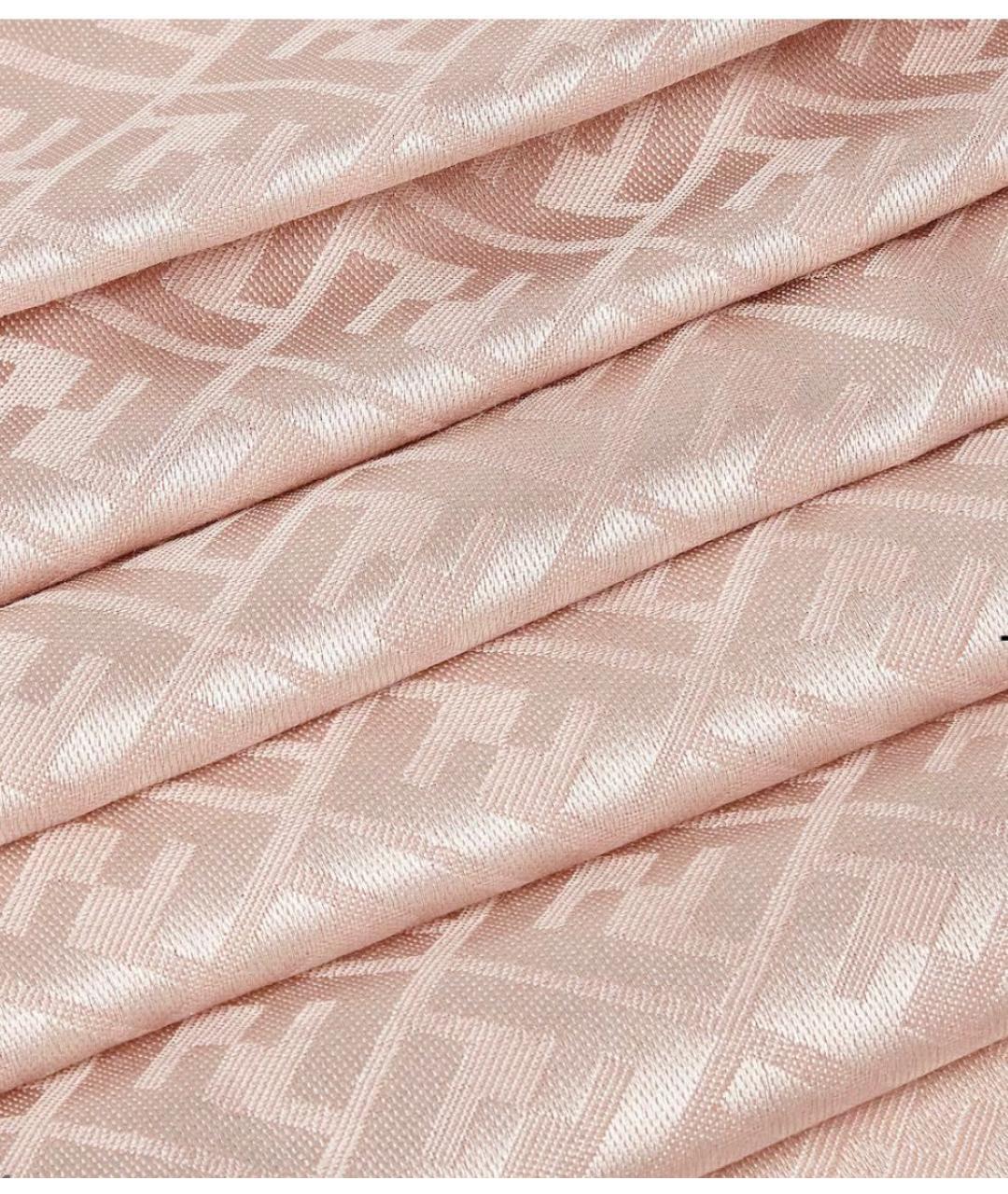 FENDI Розовый шерстяной платок, фото 2