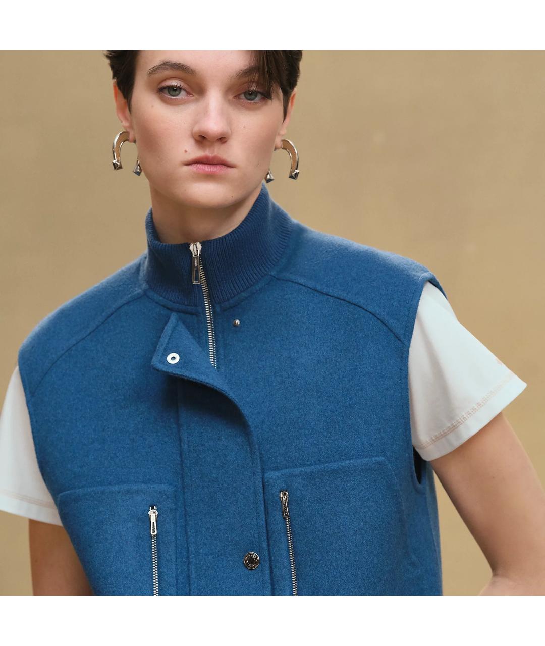 HERMES Синяя кашемировая куртка, фото 4