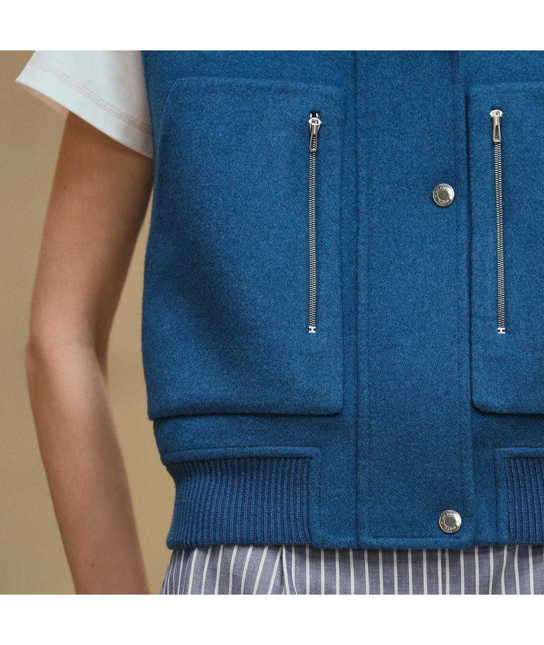 HERMES Синяя кашемировая куртка, фото 5