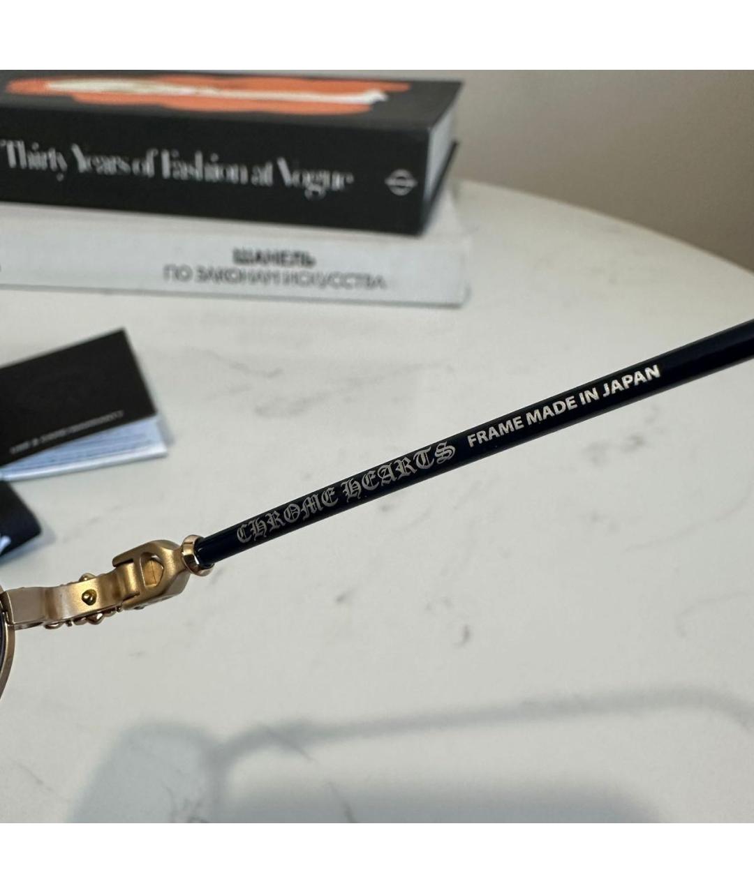 CHROME HEARTS Темно-синие металлические солнцезащитные очки, фото 6