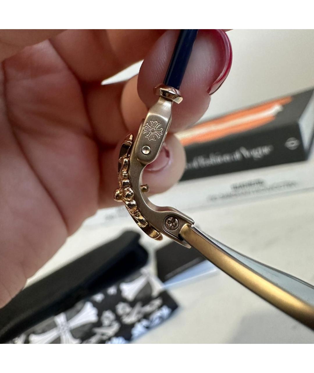 CHROME HEARTS Темно-синие металлические солнцезащитные очки, фото 8