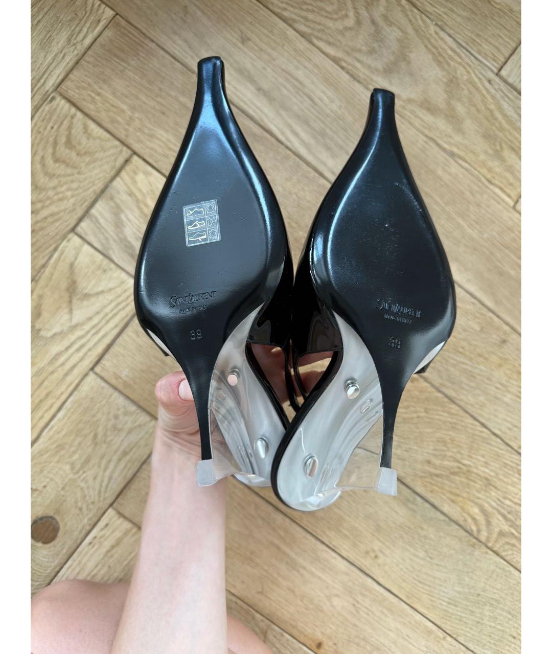 SAINT LAURENT Черные туфли из лакированной кожи, фото 7