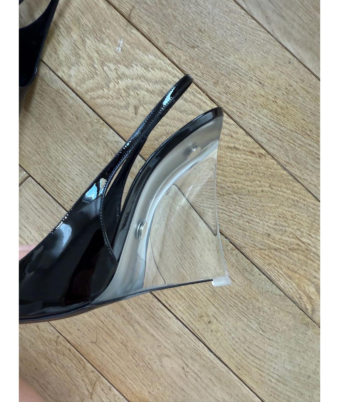 SAINT LAURENT Черные туфли из лакированной кожи, фото 6