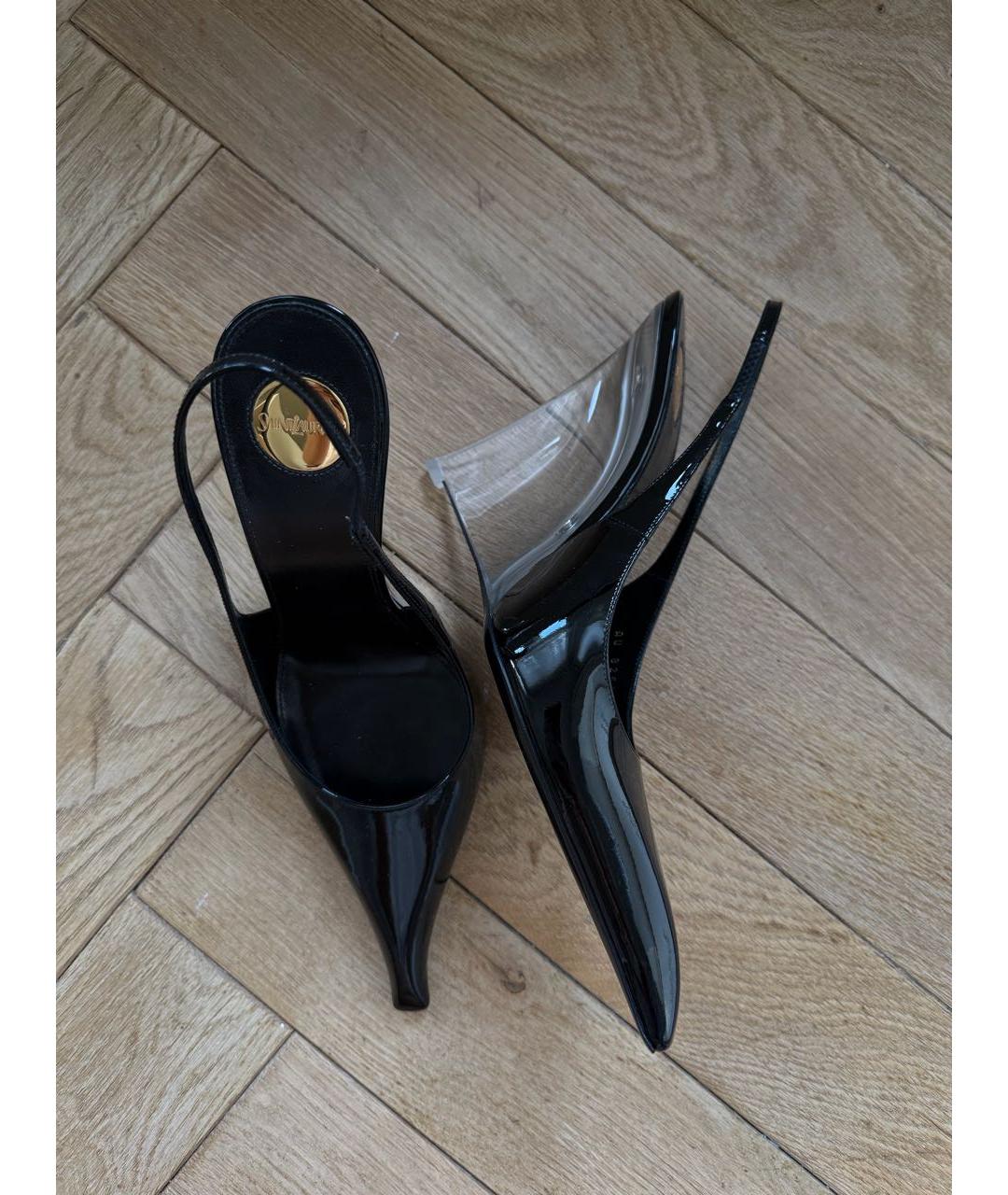 SAINT LAURENT Черные туфли из лакированной кожи, фото 9