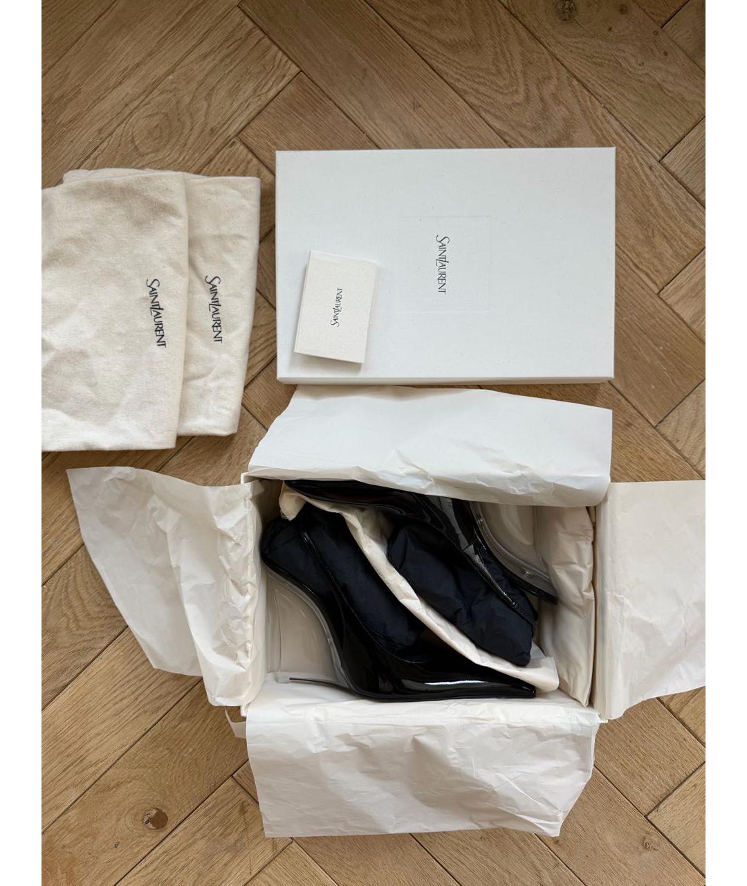 SAINT LAURENT Черные туфли из лакированной кожи, фото 8