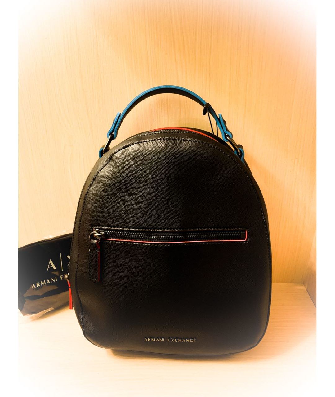 EMPORIO ARMANI Черный рюкзак из искусственной кожи, фото 4