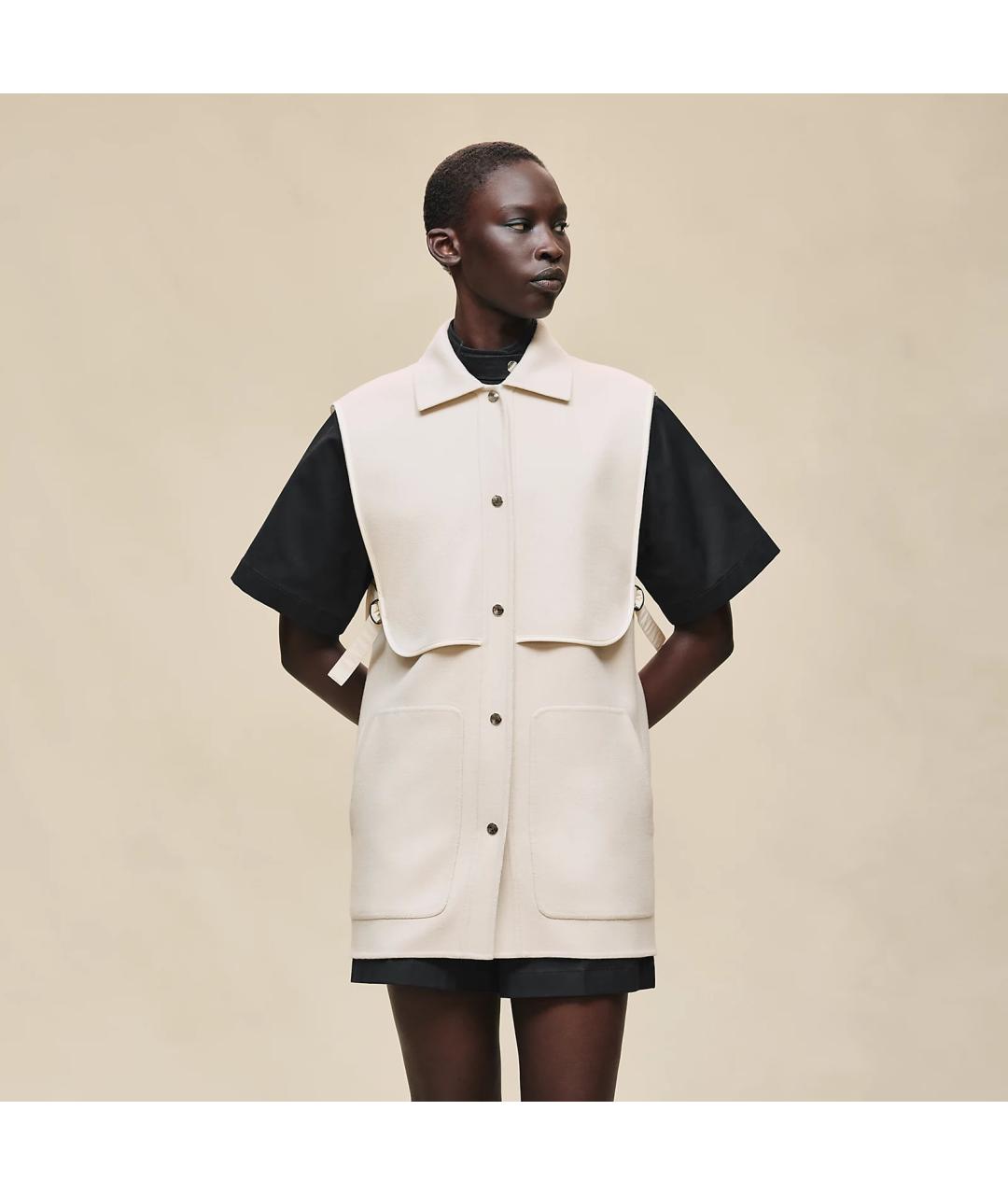 HERMES Белый шерстяной жилет, фото 3