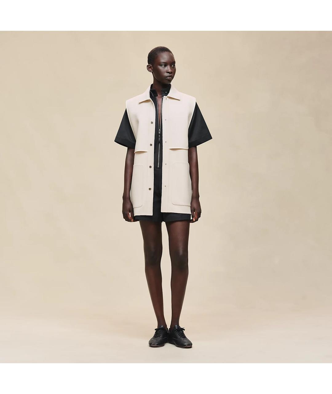 HERMES Белый шерстяной жилет, фото 6