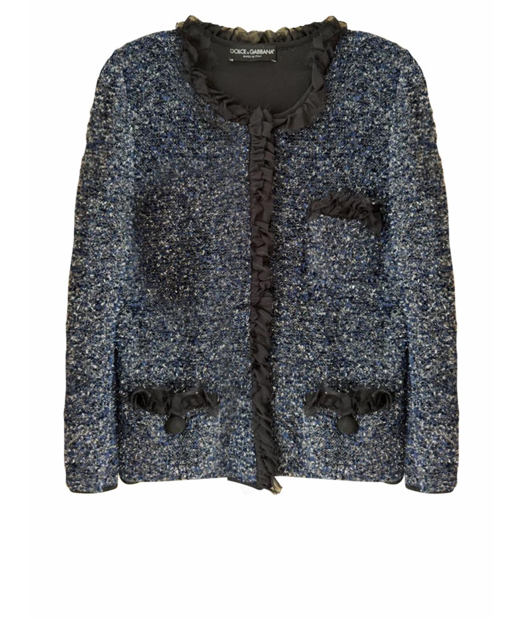 DOLCE&GABBANA Темно-синий полиэстеровый жакет/пиджак, фото 1
