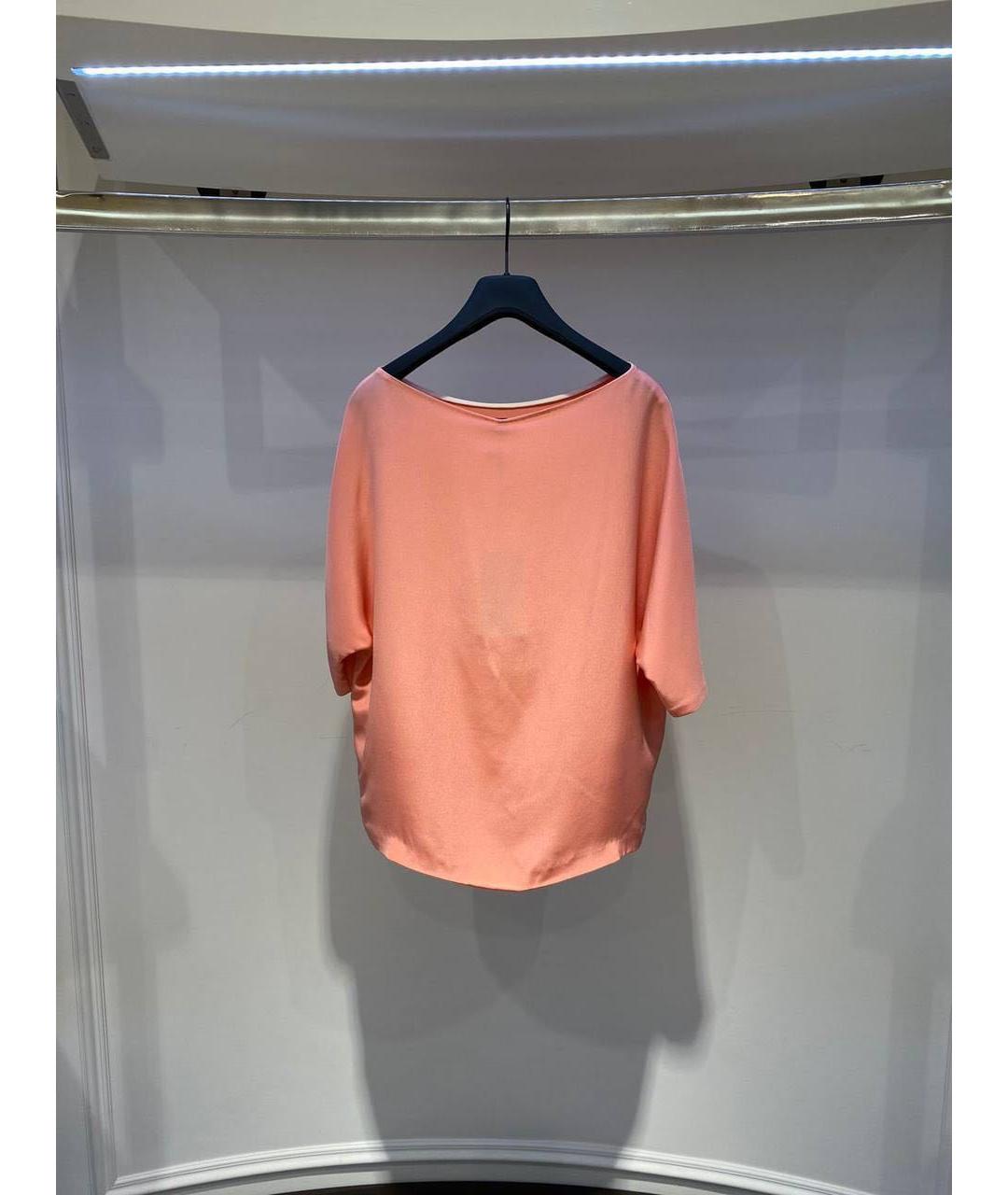 FENDI Коралловая шелковая блузы, фото 2
