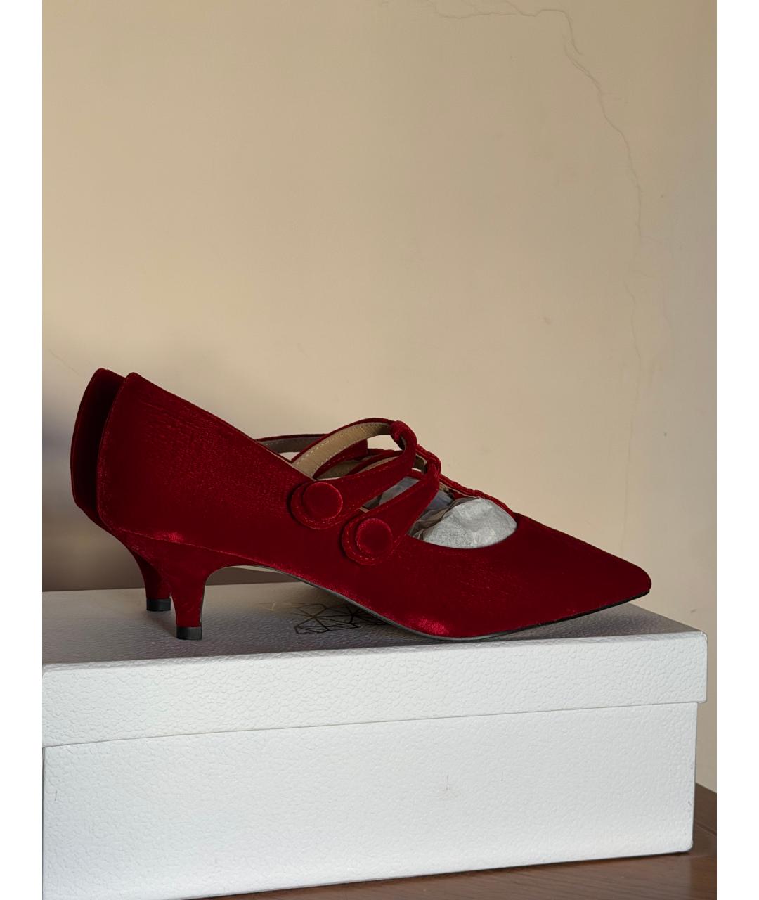 Age Of Innocence Красные бархатные туфли, фото 5