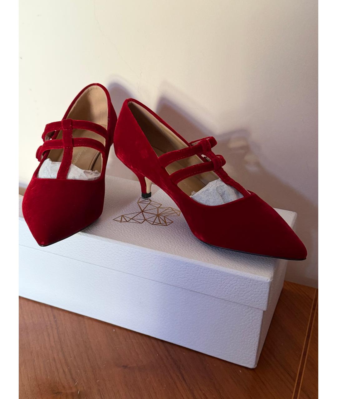 Age Of Innocence Красные бархатные туфли, фото 4