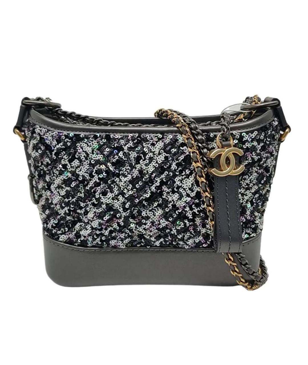 CHANEL Антрацитовая кожаная сумка через плечо, фото 1