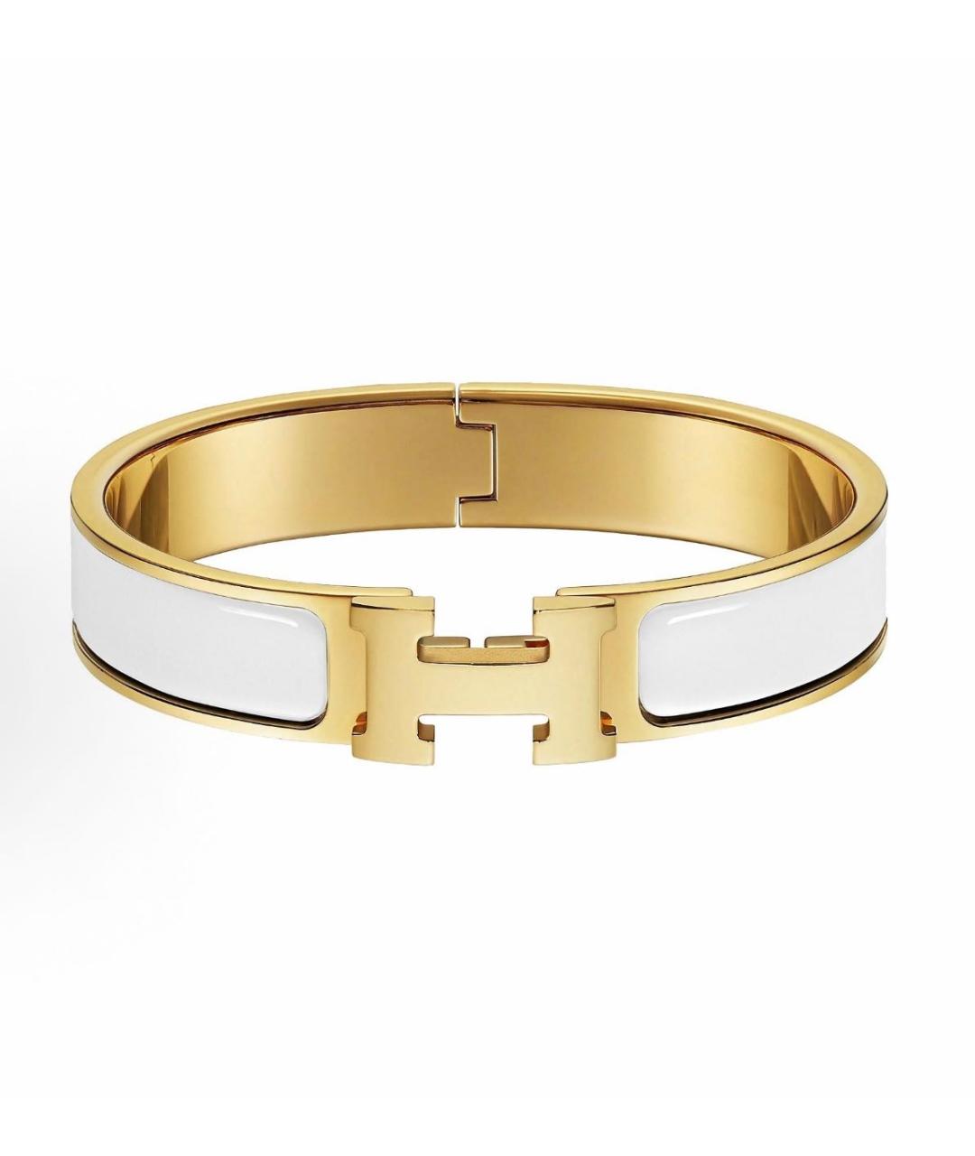 HERMES Белый металлический браслет, фото 4