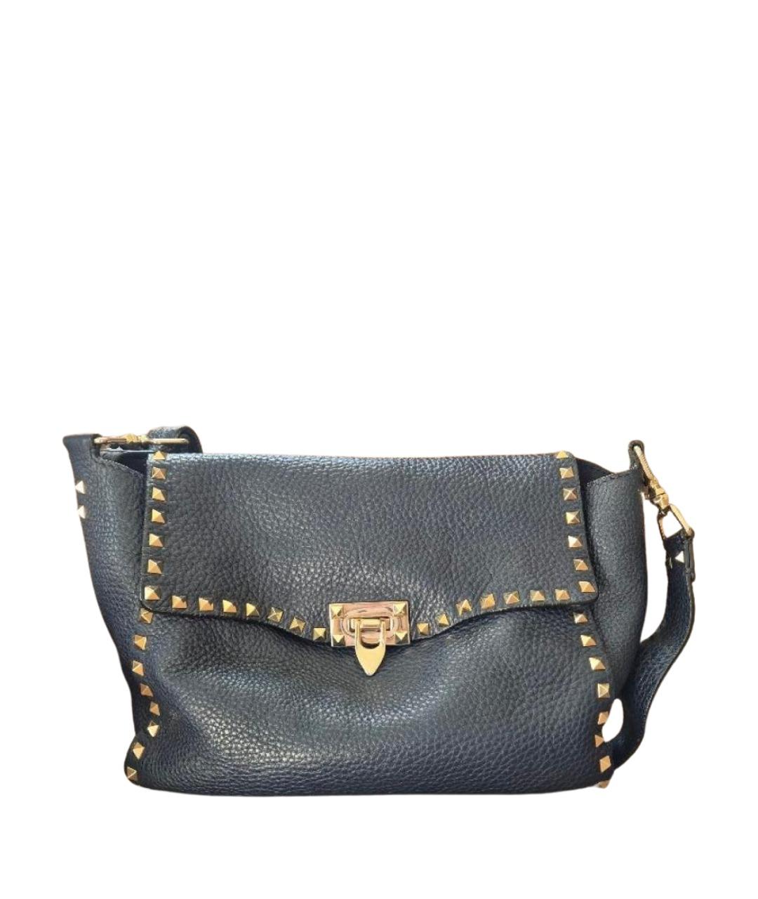 VALENTINO Темно-синяя кожаная сумка через плечо, фото 1