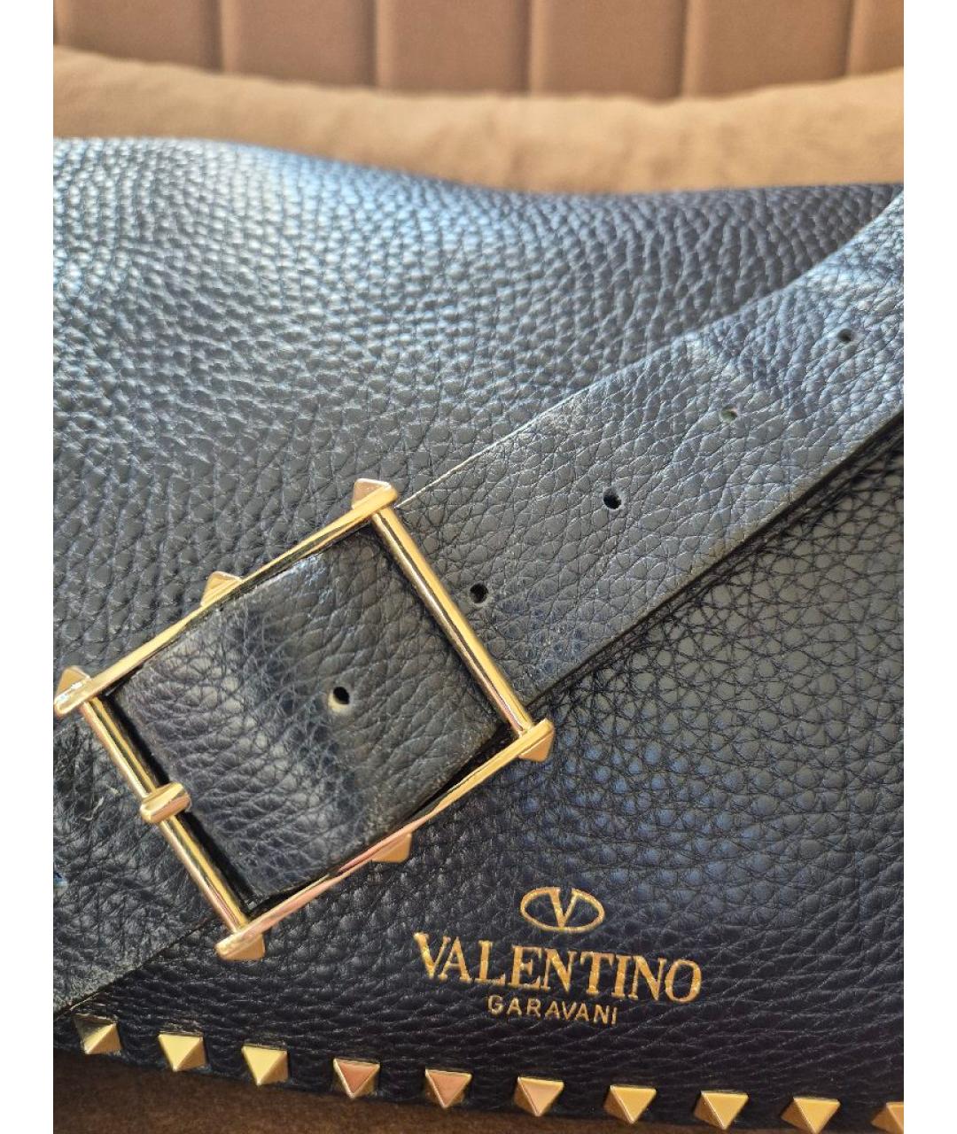 VALENTINO Темно-синяя кожаная сумка через плечо, фото 6