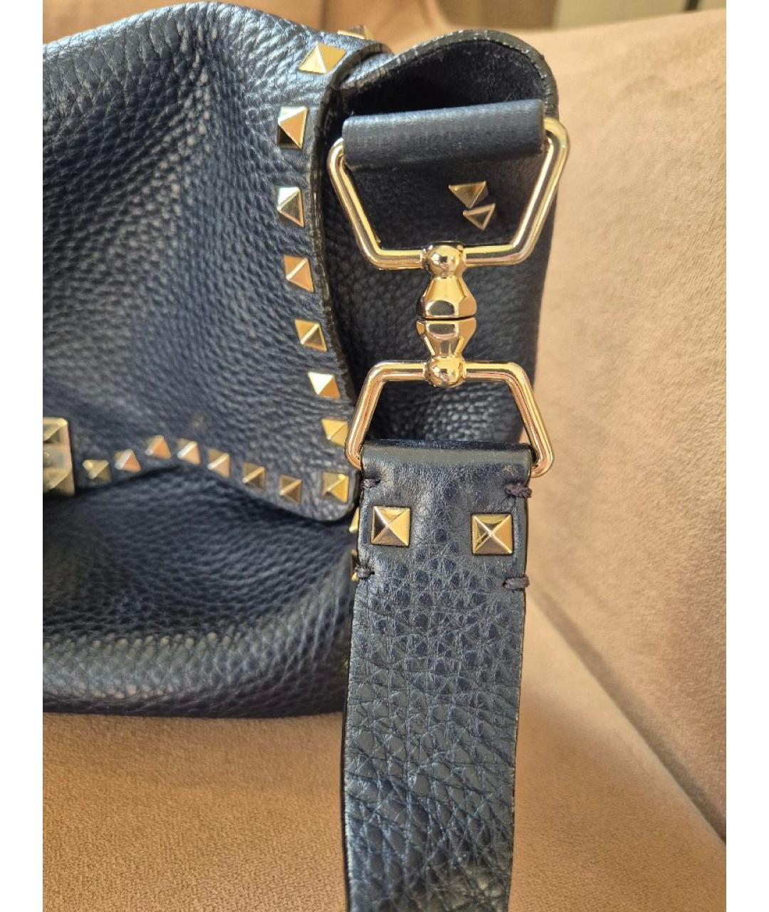 VALENTINO Темно-синяя кожаная сумка через плечо, фото 9