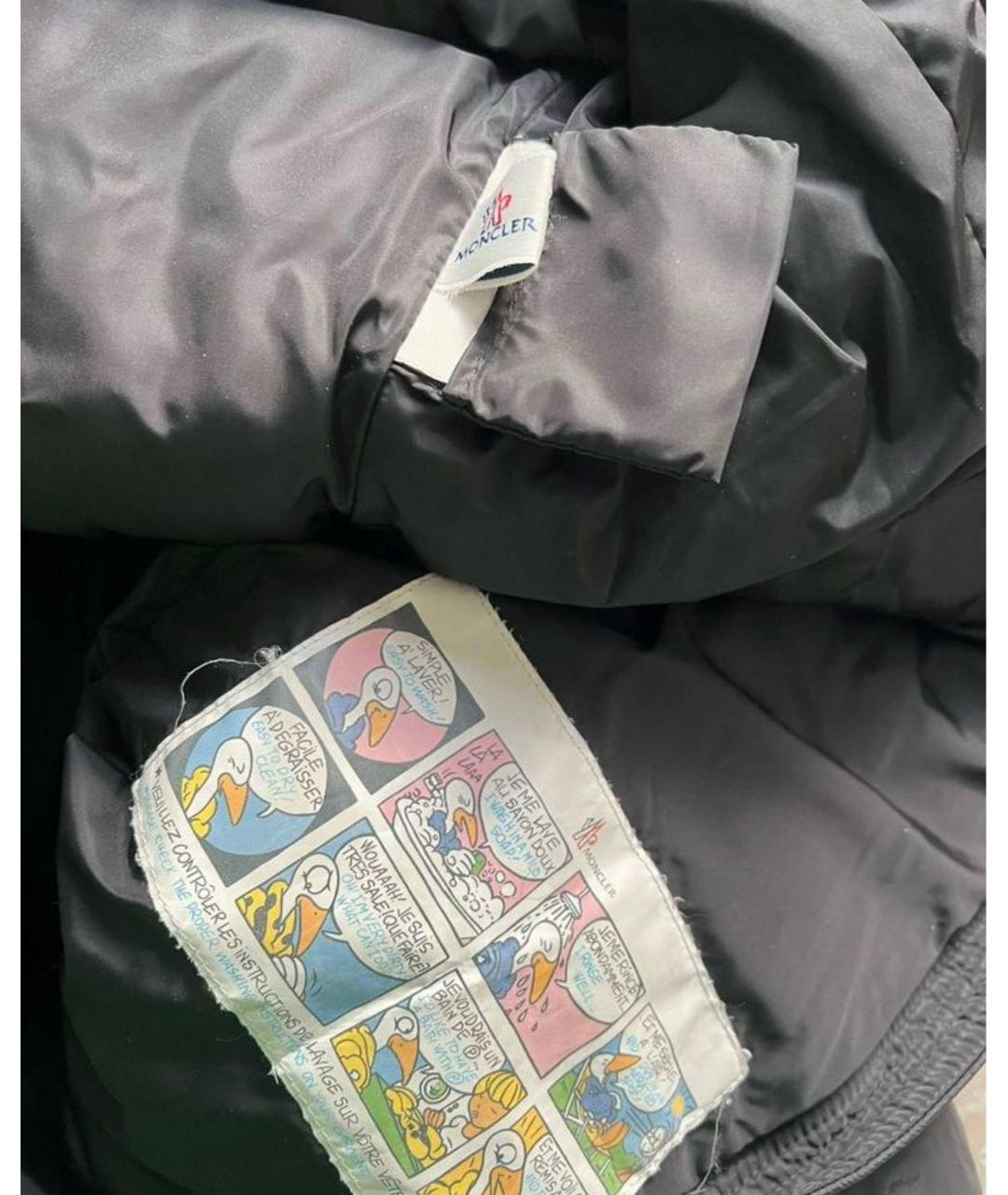 MONCLER Черный полиамидовый пуховик, фото 4