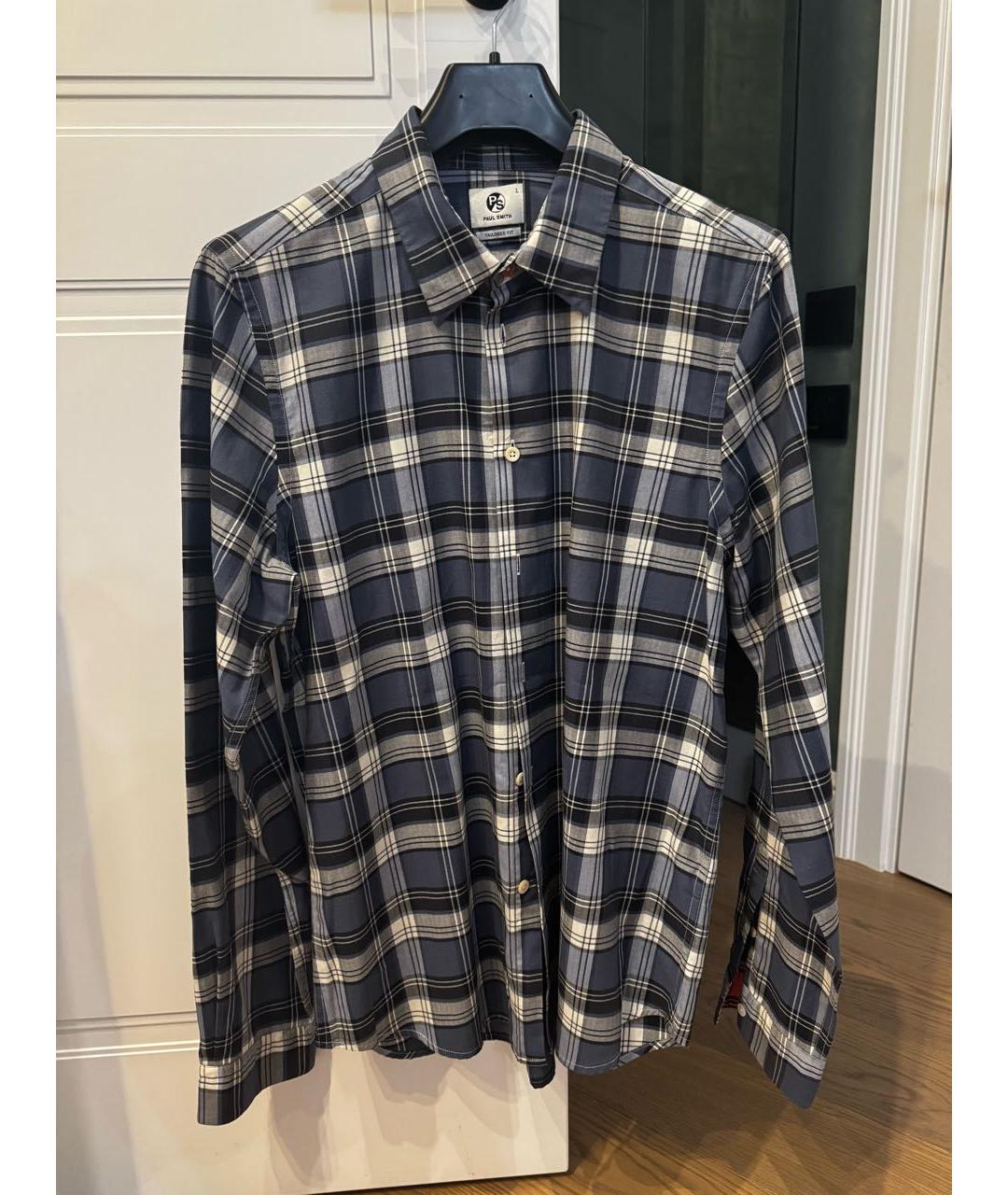 PAUL SMITH Синяя хлопковая кэжуал рубашка, фото 5