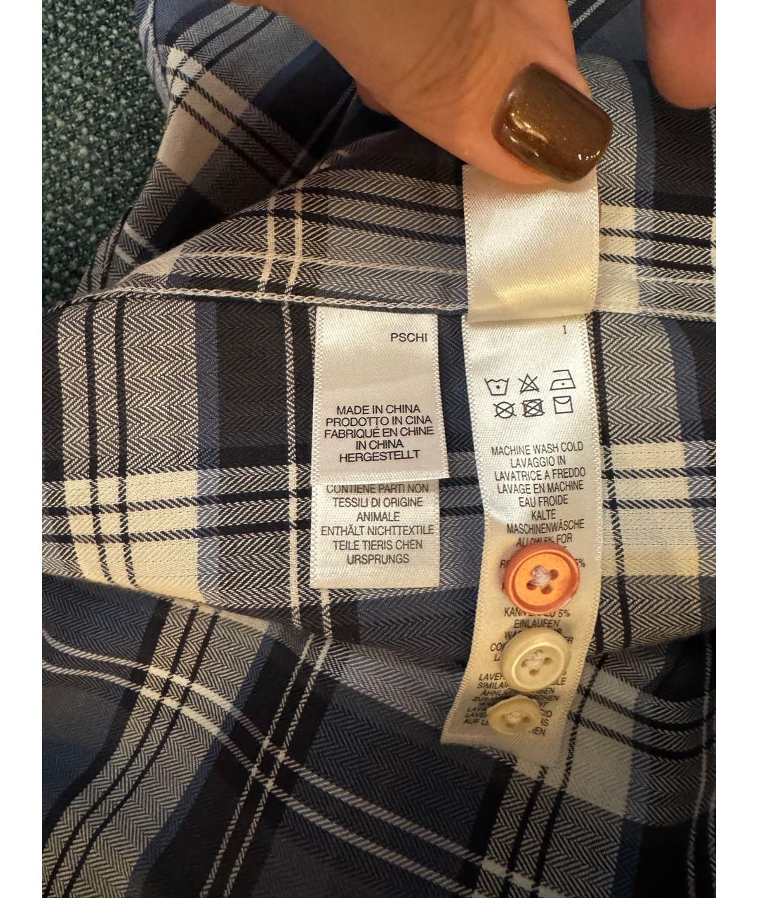 PAUL SMITH Синяя хлопковая кэжуал рубашка, фото 4