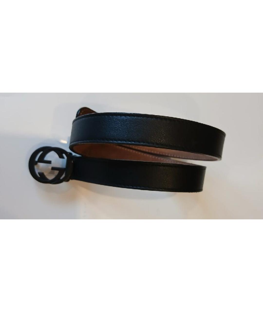 GUCCI Черный кожаный ремень, фото 6