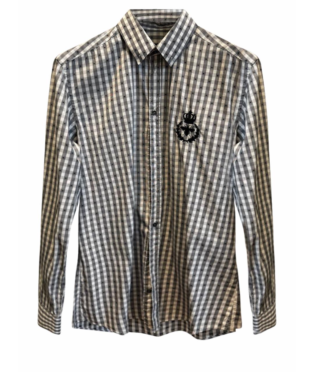 DOLCE&GABBANA Серая хлопковая кэжуал рубашка, фото 1